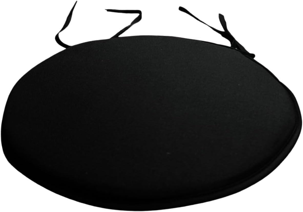 SVFOEBJM Waterproof 35cmPatio Chair CushionsComfortable Bistro Seat Pads for Indoor/Outdoor Use with TiesBlackPack of 1 for Dining & Terrace