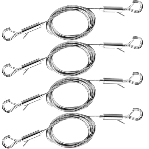 4PCS Multi-Purpose Picture Hanging Wire Kit,4.9FT Adjustable Heavy Duty Stainless