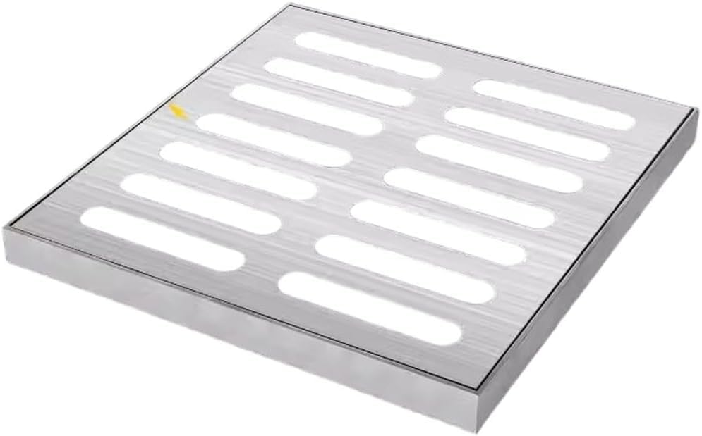 Couvercle de trou d'égout inoxydable et grille de vidange carrée argentée extérieure