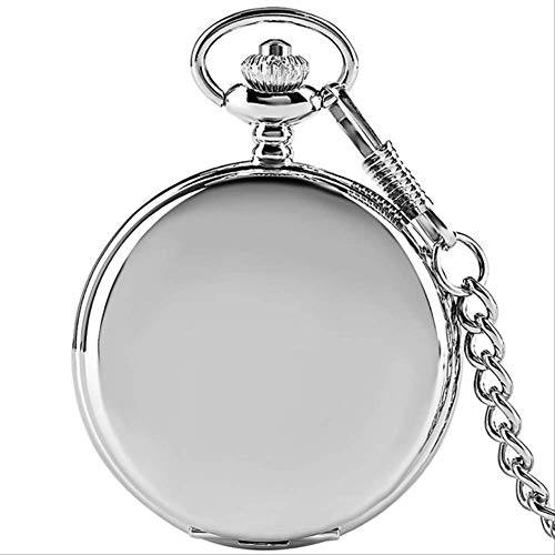RTYUI Tasche WatchNew Ankunfts-Silber Glatte Taschen-Uhr Fob-Ketten Männer Frauen Mode Steampunk Römische Ziffern Kette Cover