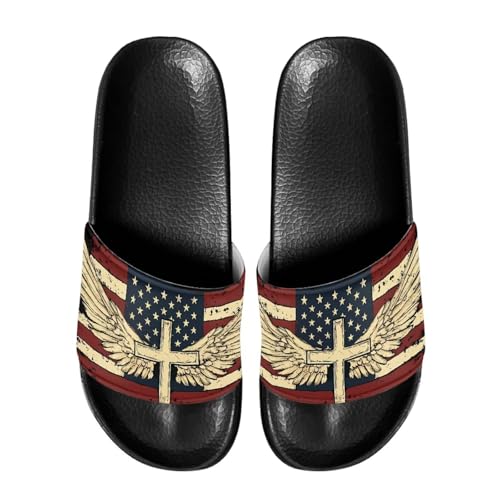 Slide Sandals for Mens Non-Slip Slippers, Open-Toe, Easy to Clean, Comfortable Fit, for Beach Casual Walking