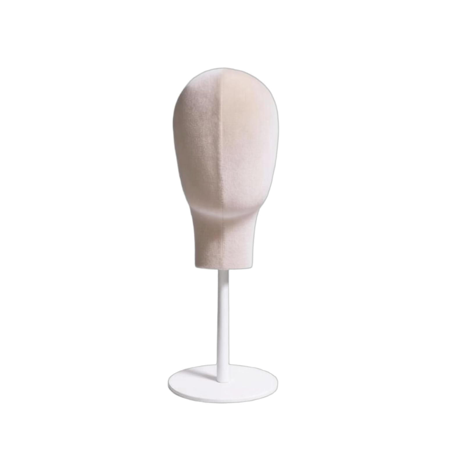 White Base Hat Display Stand Stainless Steel-Plated Mannequin Head Stand Straight Pole Display Mannequin Head Beige, Beige-image-29