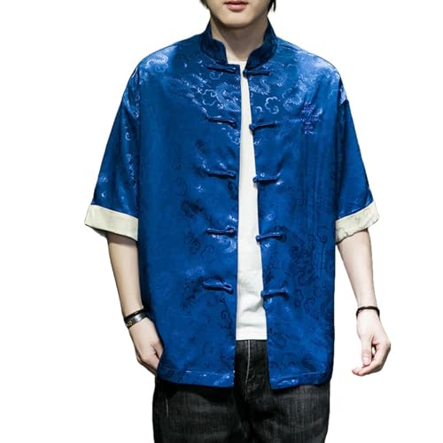 Chemise d'été homme en satin jacquard idéale pour vos soirées