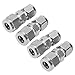 4Pcs Compression Tube Fitting, Stainless Steel Double Ferrule Adapter, 304 Stainless Steel Quick - Screw Design for Water Air Oil Pipes, Industrial Grade Tube Connector with Middle (F8/F10)