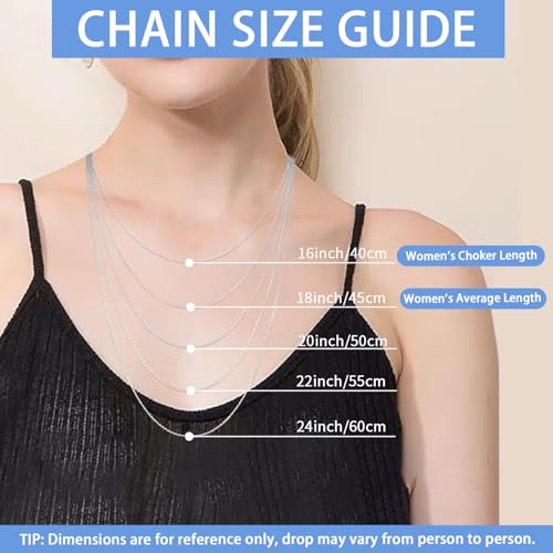 Jewlpire Italian Real 925 Sterling Silver Chain Necklace for Women, 1.2mm Cable Chain Sturdy & Shiny Women's Chains Necklaces 16 18 20 22 24 Inch3