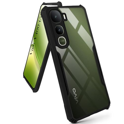 Image of Jkobi Hybrid Back Cover Case for Vivo Y400 (Shockproof with Polycarbonate Clear Panel | Professional Black)