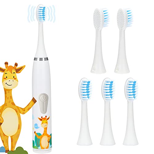 Cepillo de Dientes Eléctrico para Niños, Cepillo de Dientes Sónico para Niños, Niños de 3 a 12 Años, y 5 Cabezales de Cepillo, para Niños y Niñas Cover