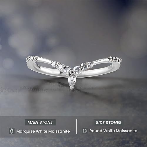 VVS1 Moissanite Wedding Bands Diamond Ring Enhancer for Engagement Rings 925 Sterling Silver Curved Stacking Band Size 4 to 102