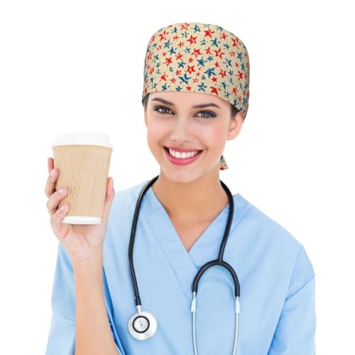 Image of Breathable Working Cap with Adjustable Sweatband Scrub Cap for Men /Women | Breathable Working Cap with Adjustable Sweatband Scrub Cap for Men /Women