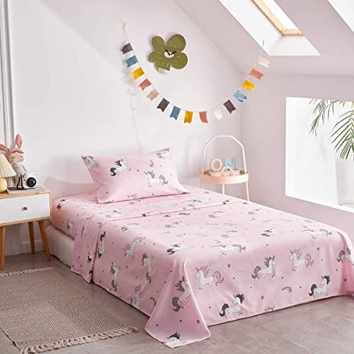 Uozzi Bedding Bed In A Bag 7 Pieces Queen Size Unicorn Pink With Rainbow Star - Soft Microfiber, Reversible Bed Comforter Set (1 Comforter, 2 Pillow Shams, 1 Flat Sheet, 1 Fitted Sheet, 2 Pillowcases) #TOP5