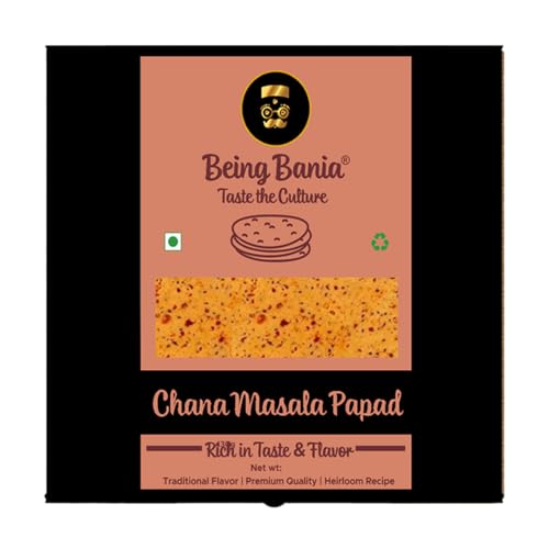 Image of Being Bania Chana Masala Papad - 100% Natural Papad | 20 pieces | Channa papadam | Fresh and Homemade | Appalam and Fryum with Channa Flavor