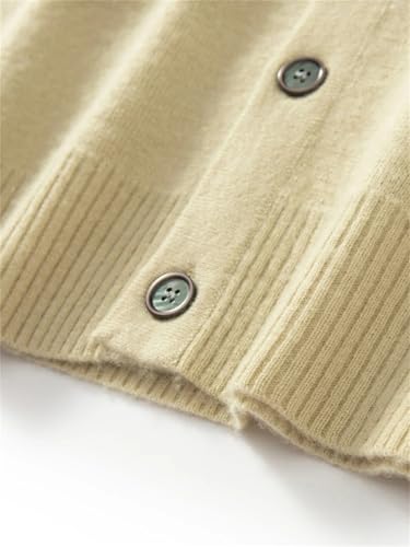 Men Thicken Soft V-Neck Single Breasted Solid Wool Jumper Cardigans3