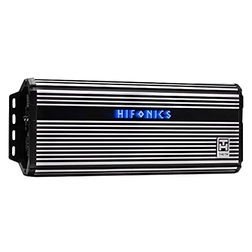 Hifonics ZTH-3225.1D Zeus Theta Compact Mono Channel Car Audio Amplifier (Silver) – Class D Amp, 3200-Watt, Onboard Electronic Crossover, Built-in Bass Control, Bass Remote Included