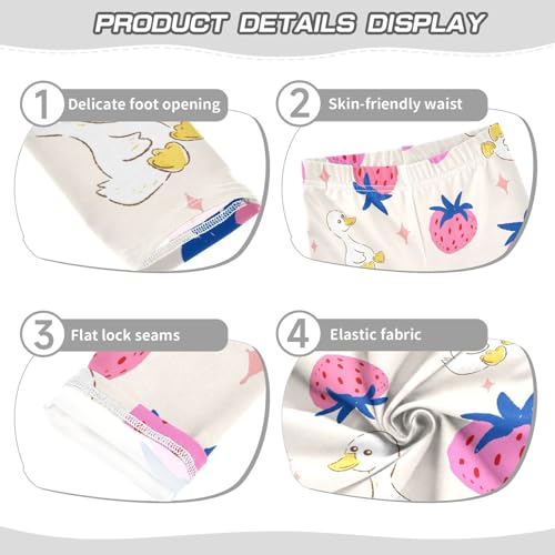 Strawberry Goose Girls Leggings,Workout Leggings for Girls Toddler Athletic Legging Size for 3-10T3