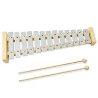 A-Star 13-Noten-Sopran-Glockenspiel-Xylophon mit silbernen Tasten und zwei Holzschlägeln – diatonisch, 2 Oktaven G5 bis E6