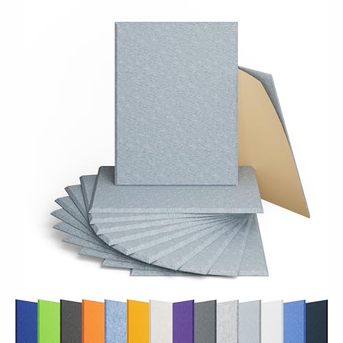 Image of 12 Pack Rectangle Acoustic Panels Self Adhesive Sound Proof Foam(Blue Gray)