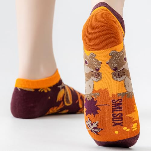 Image of 2 Pairs Funny Cartoon Animal Print Cotton Ankle Socks for Women Teens