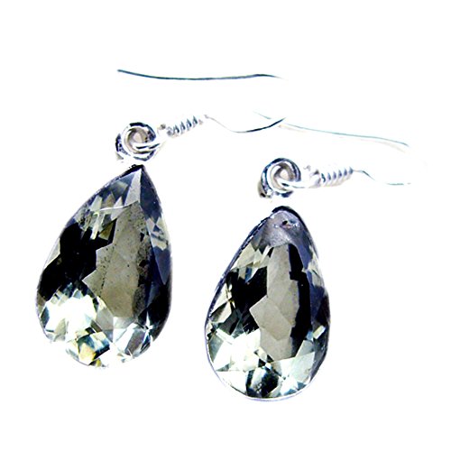Boucles d'oreilles améthyste vert naturel fait main en argent