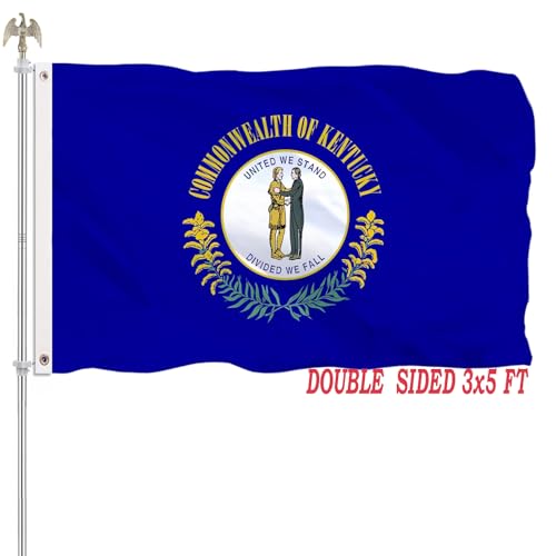 Kentucky State Flag 3x5 Double Sided KY Flags Heavy Duty 100% Polyester with 2 Brass Grommets for Outdoor Indoor Wall