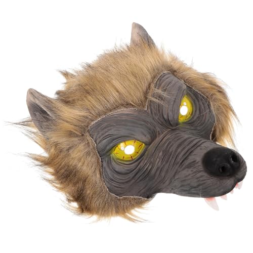 Masque Loup Latex FRCOLOR Idéal pour Soirée Halloween et Fête Cosplay