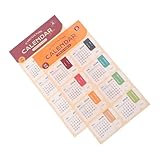 ELAYARD 2 Hojas Etiquetas Adhesivas Calendario Índice Mensual Resistentes y Multifuncionales para Planificadores y Cuadernos Uso Versátil como Separadores y Marcadores de Páginas