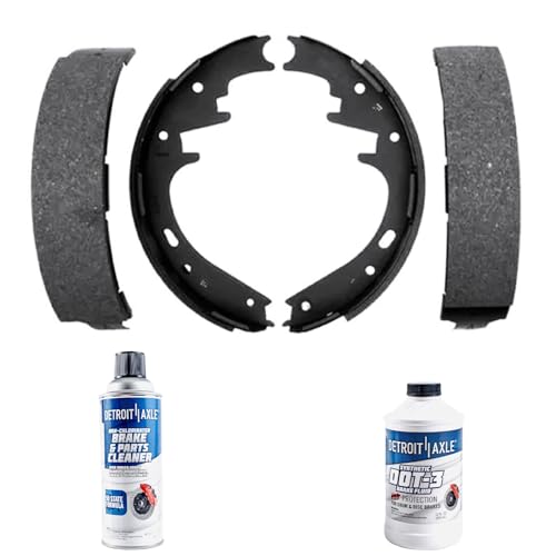 Image of Detroit Axle - Rear Brake Shoes for Ford F-150 E-150 Econoline Club Wagon | Explorer Sport Trac Dodge Ram 1500 2500 Van Durango Dakota, Brake Shoes Replacement