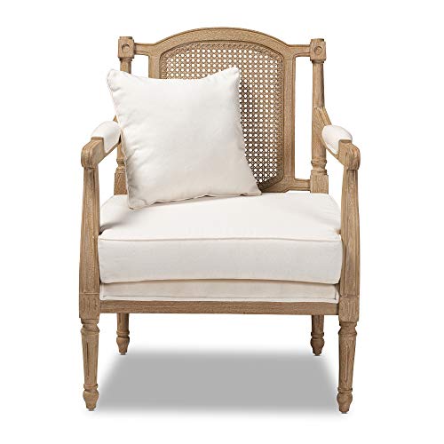 Baxton Studio Chairs, One Size, Ivory/Oak #TOP2