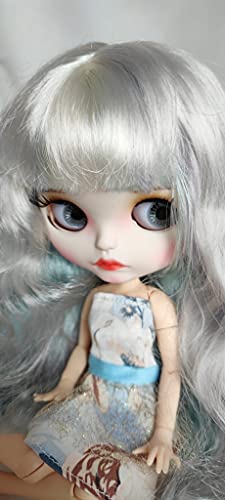 Puppe Blythe Gelenkkörper Nackt Lange Pastell Regenbogen Haare 30cm BJD Meerjungfrau Einhorn – Bild 3