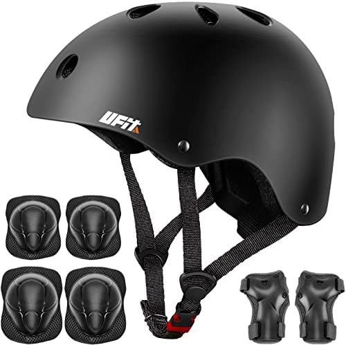 Kids Helmet Boys Girls Outdoor Sports Protective Gear Set [Knee&Elbow Pads and Wrist Guards]and Adjustable Helmet for Roller Scooter Skateboard Bicycle3-8Years Old