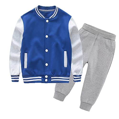 Baseball Jackets Boys Girls Fit Varsity Jacket Sweatsuits for Kids Two Piece Sports Trousers Suits