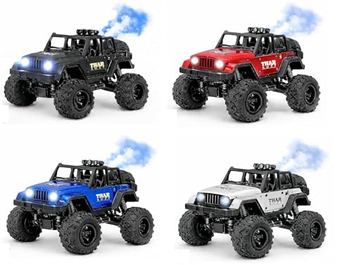 Image of Thar Roxx with Remote Control Rock Crawler High Speed with Mist Spray LED Lights Rc Car Toys for Boys Off Road Vehicle Toy Car for Kids Monster Truck Rock Climbing Car Toy for Kids 4x4 MultiColor