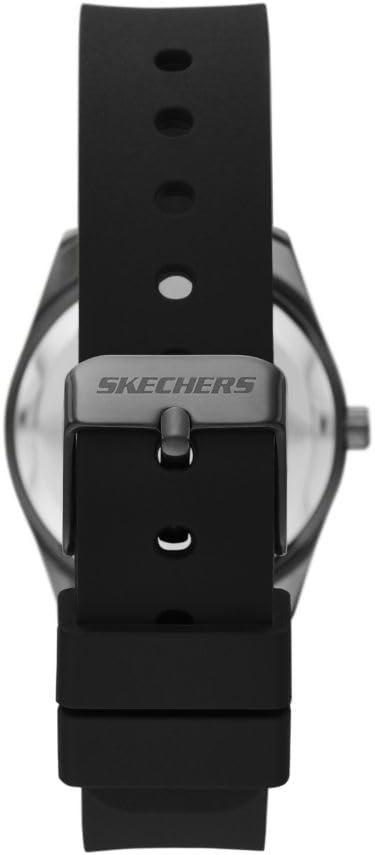 Skechers Women's Three Hand Black Silicone Watch and Bracelet Gift Set