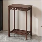 竹製鉢植えスタンド 中国風 レトロファッション 簡単組み立て 室内リビング用 多層植物ラック ガーデニング棚 (延長75cm高速彫刻アンティークフラワースタンド)