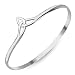 Chuvora 925 Sterling Silver Open Triquetra Trinity Triangle Celtic Knot Symbol Unisex Bangle Bracelet 8.5"