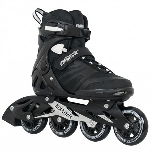 Nattork Adult Inline Skates for Men Women, Fitness Blades Roller with Aluminum Frame, PU Wheels and...