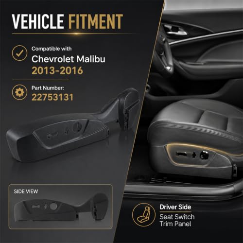 Panel de ajuste para interruptor de asiento Malibu 2013-2016 negro 22753131 2