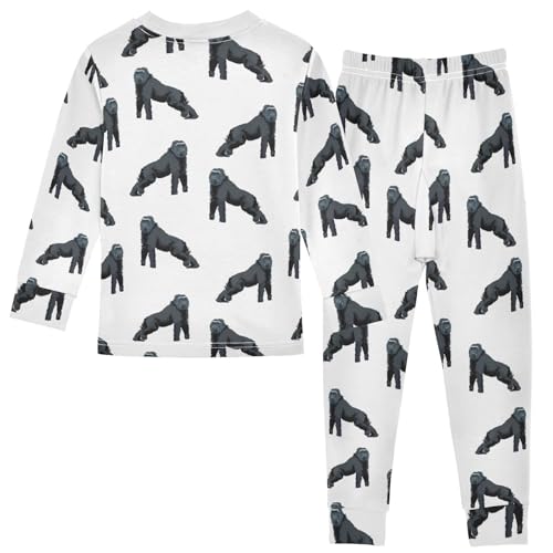 Pajama Sets Long Sleeve Top and Pants, Soft Cotton Sleepwear 2 Piece Pjs Set for Home Casual Size 18M-8Y2