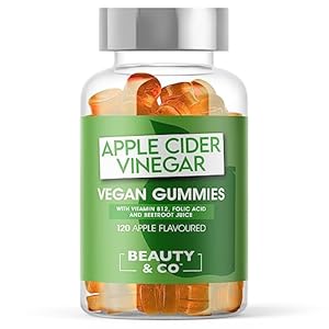 Apple Cider Vinegar with The Mother 1000mg 120 Gummies with Vitamin B12 & Folic Acid by Beauty & Co