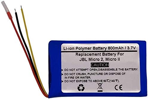800mAh 3.7V Replacement Battery for JB L Micro 2, Micro II, JBL FT403048P