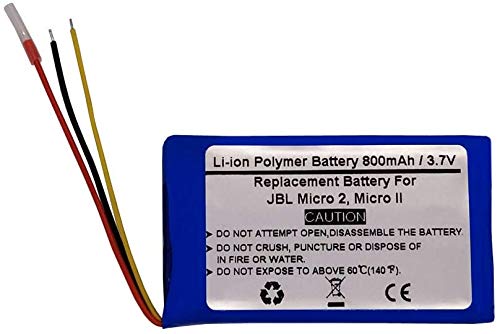 Starnovo Batterie de rechange 800 mAh 3,7 V pour JBL Micro 2, Micro II, JBL FT403048P Cover