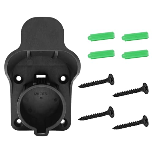 Pxobiug EV Charger Holder, SAE J1772 Wall-Mount Electric Car Charging Cable Hanger, Waterproof Vehicle Charging Cord Organizer Nozzle Holster Dock for Outdoors & Indoors Use