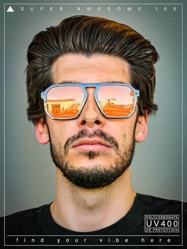 SA106 Mens Octagon Geometric Plastic Racer Mob Pilots Sunglasses4