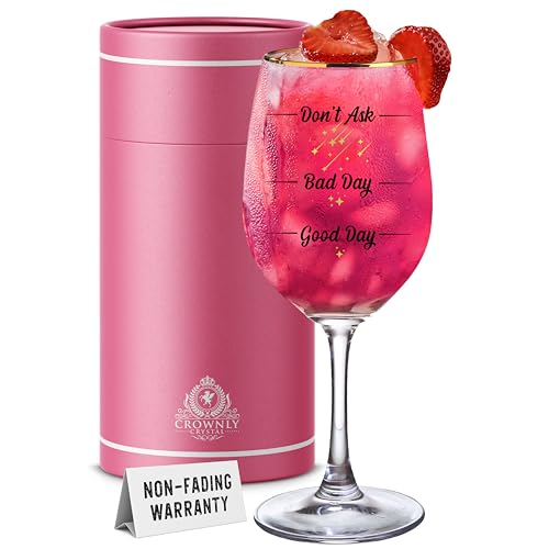 CROWNLY CRYSTAL® Gift for Women Personalised Wine Glass Gin Glass Colleagues Friends Birthday Best Idea