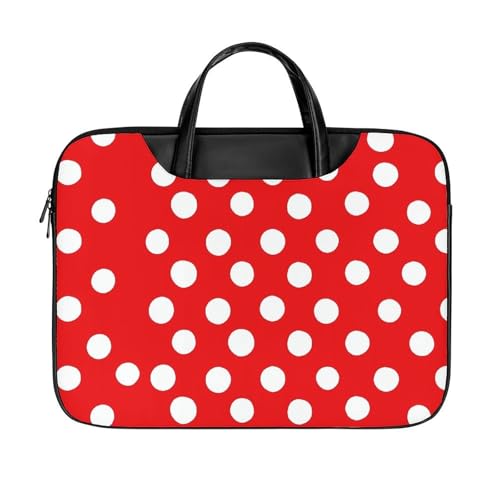Bolso para portátil 17 pulgadas impermeable rojo con lunares miniatura 1