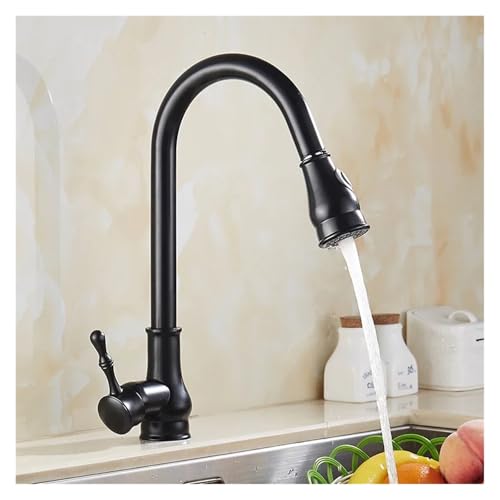 Grifo de cocina monomando negro extraíble con mango de un solo orificio 7