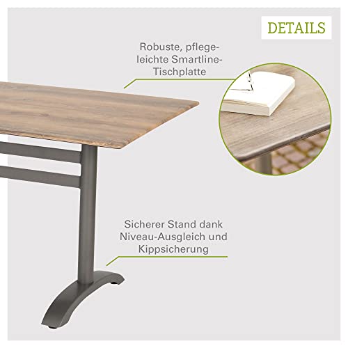 acamp Gartentisch klappbar Acaplan | 120x80 cm Balkon-Tisch wetterfest mit Niveau-Ausgleich & Kippsicherung | Klapptisch… – Bild 3