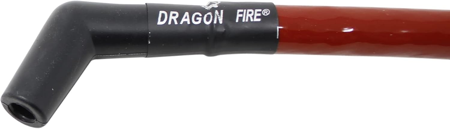 AIP Electronics Dragon FIRE Performance 15mm 10.5" for Smart Coils IGN-1A IGN1A High-Temp Fiberglass Sleeved Ceramic 40 ohm/ft Plug Wires Compatible with LS Series Engines V8 OEM Fit SPW3009WC-RD