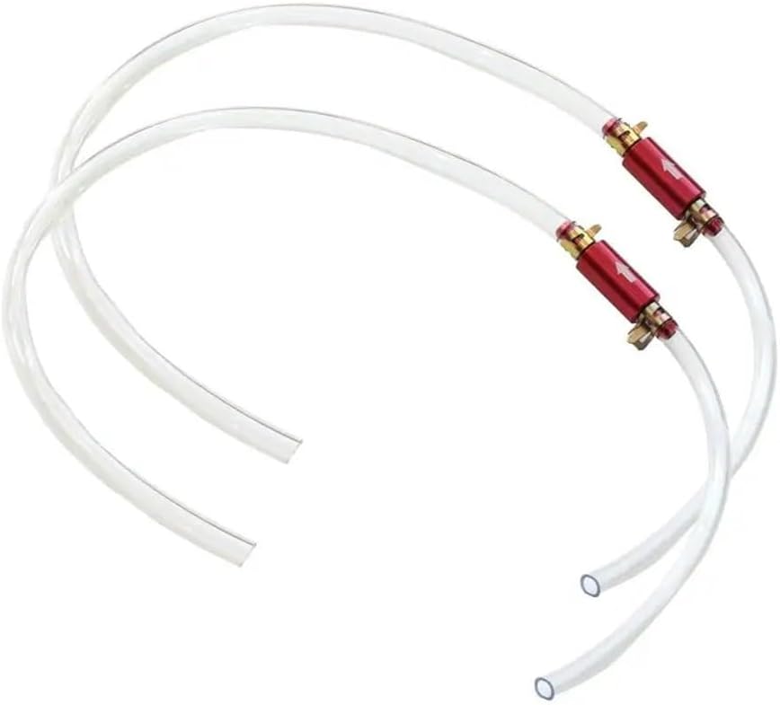 1/2 Sets Universal 6mm One Way Check Valve Tube Brake Fluid Clutch Bleeder Hose Vacuum Pump Bleeding Tool Kit for Motorcycle Car(Glossy Black)