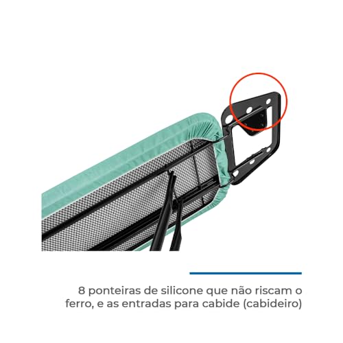 Tabua Mesa de Passar Roupa Preto Extra Forte Singapura Black Metaltec
