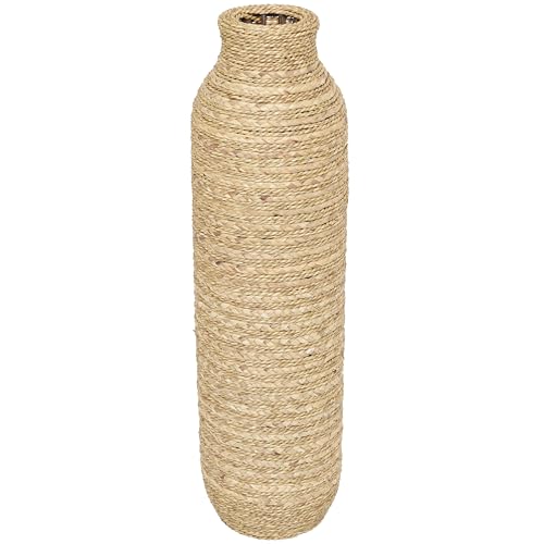 Deco 79 Seagrass Handmade Decorative Vase Slim Woven Tall Centerpiece Vase, Vase for Home Decoration 9" x 9" x 32", Brown by Deco 79 - Used condition - US$69.83